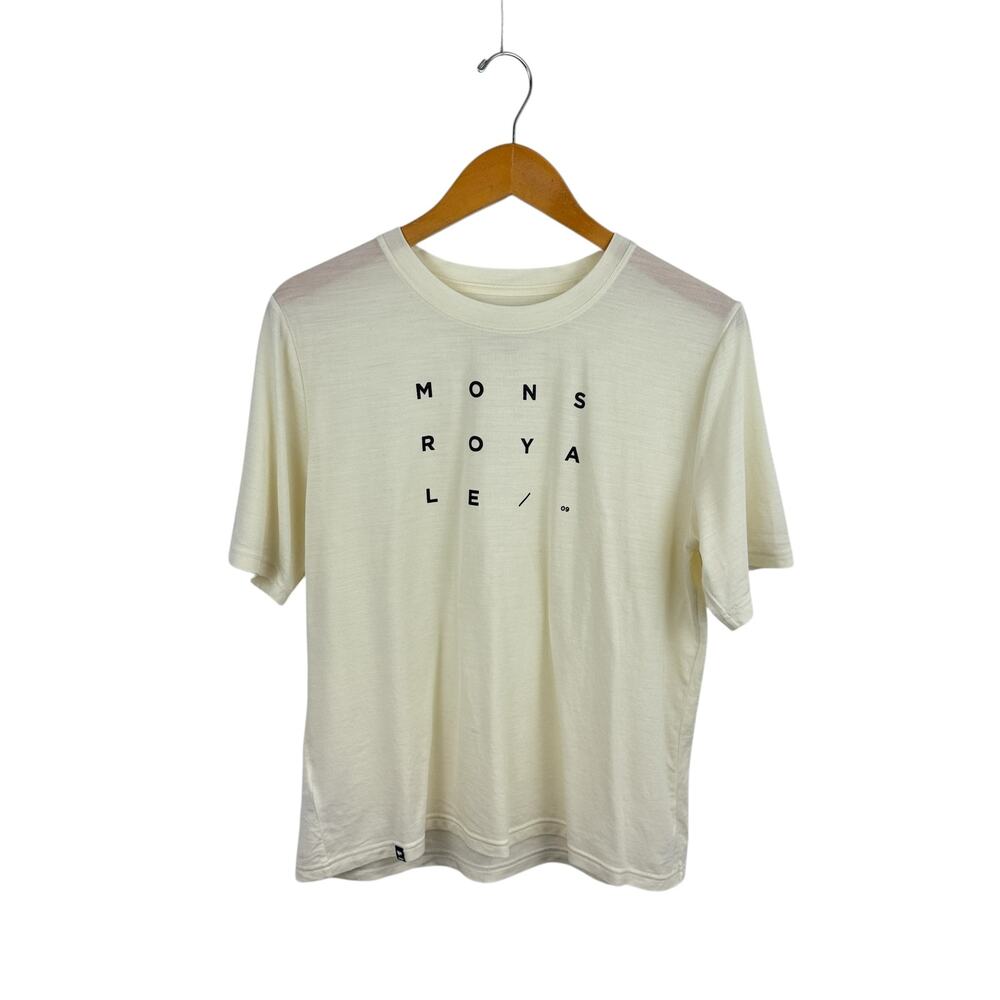 Mons Royale Women's Short Sleeve Cream Graphic Tee